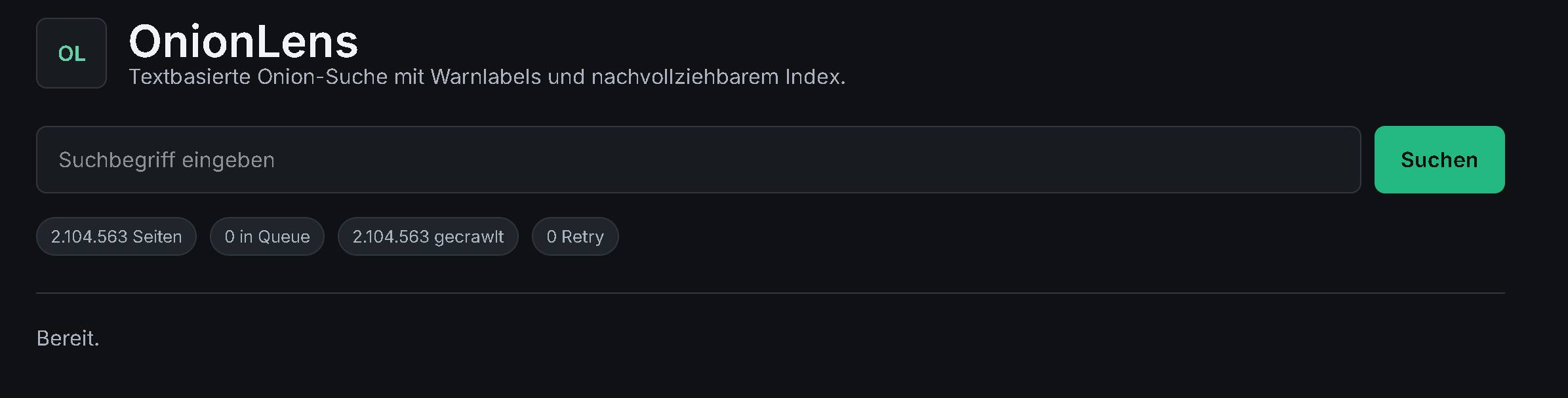 Screenshot von OnionLens